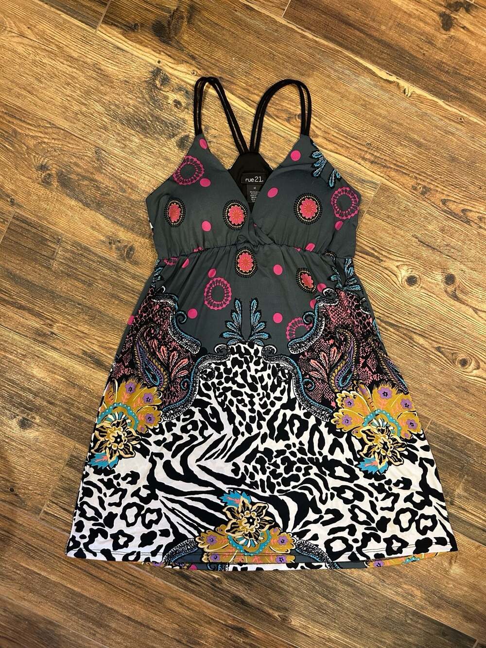 Rue21 Boho Paisley and Animal Print Sleeveless Mini Dress